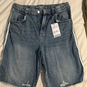 Denim&Co Blue Distressed Women's Bermuda Shorts